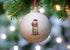 Sprocker Red & White Ceramic Bauble